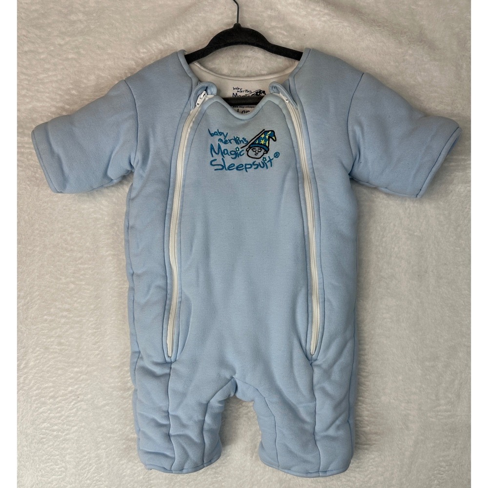Baby Merlin Magic Sleepsuit Unisex 6-9 Months Blue Cotton Double Zip MSSC-BL